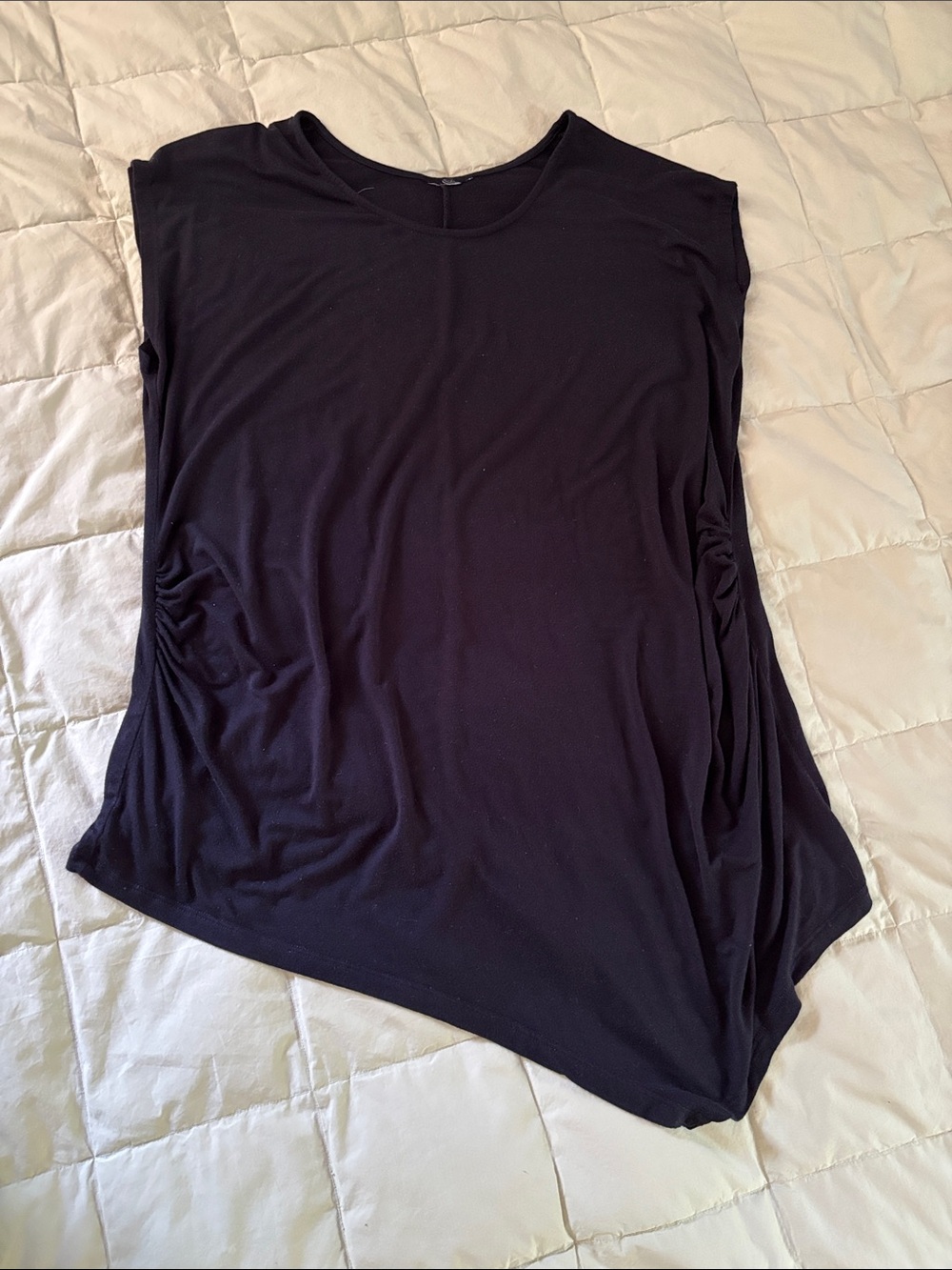 Black Asymmetric Sleeveless Women’s Top